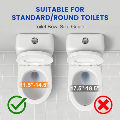 5" Locking Toilet Seat Riser,Elevated Raised Toilet for Senior,350lb | for Pregnant, Adults, Seniors, Disabilities, and Elderly, Fits Standard Round Toilet - size: Standard