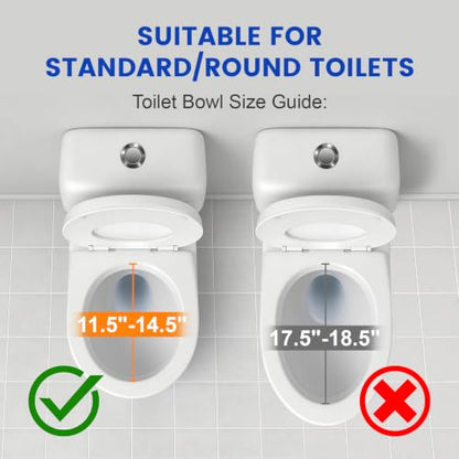 5" Locking Toilet Seat Riser,Elevated Raised Toilet for Senior,350lb | for Pregnant, Adults, Seniors, Disabilities, and Elderly, Fits Standard Round Toilet - size: Standard