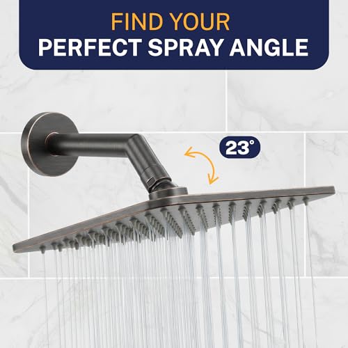 HammerHead Showers Solid Metal 8 Inch Square Rainfall Shower Head, High Flow Shower Head Optimized for Pressure, Oil Rubbed Bronze, 2.5 GPM - color: Oil Rubbed Bronze