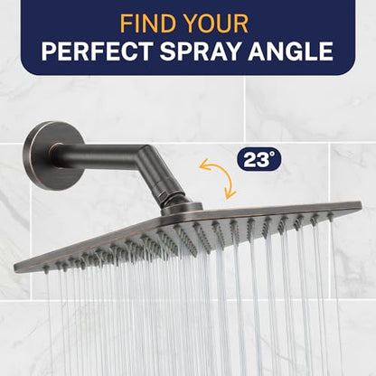 HammerHead Showers Solid Metal 8 Inch Square Rainfall Shower Head, High Flow Shower Head Optimized for Pressure, Oil Rubbed Bronze, 2.5 GPM - color: Oil Rubbed Bronze