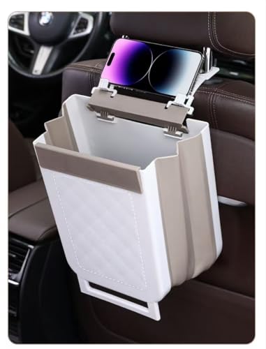 Foldable Trash can containing 20 Garbage Bags, Foldable Kitchen and Bathroom Garbage Bins, Suitable for Cars, Camping, Offices, bedrooms, Easy to Carry, White