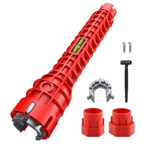8-in-1 Sink Wrench – Multifunctional Plumbing Tool for Faucet, Pipe & Aerator Repair, ABS & Zinc Alloy Basin Wrench with Extended Reach for Kitchen & Bathroom