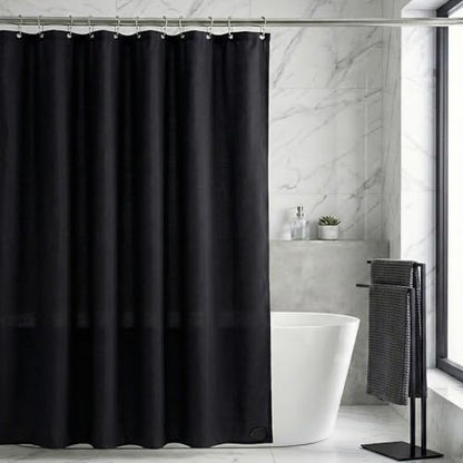 Waterproof Fabric Shower Curtain Liner, TPU Coated, PEVA-Free & Odorless, Hotel Quality, 3 Magnets, Rust-Proof Metal Grommets, Machine Washable, Black, 72x96 Inch - color: Black, size: 72"W x 96"L (Pack of 1)