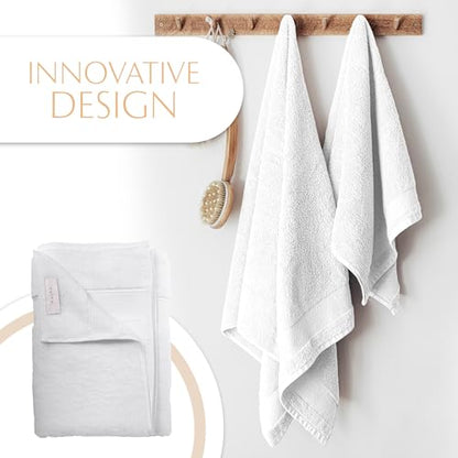 MAURA White Hand Towels for Bathroom. Luxury Turkish Cotton Bath Hand Towels Set of 6. Ultra-Soft, Thick & Plush - White - color: White, size: Hand Towel (6-Pack)