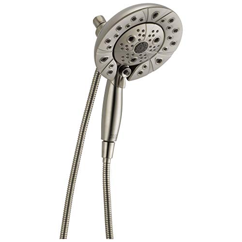 Delta Faucet 5-Spray In2ition Dual Shower Head with Handheld Spray, H2Okinetic Brushed Nickel Shower Head with Hose, Showerheads, Handheld Shower Heads, Magnetic Docking, Stainless 58480-SS-PK - color: Stainless