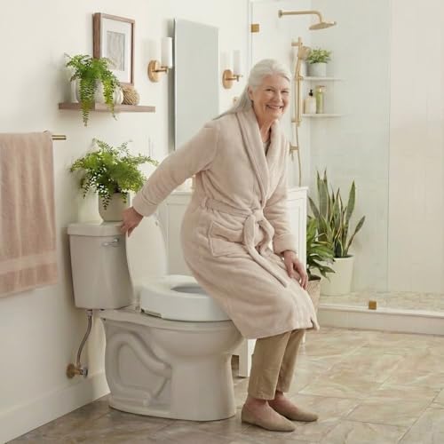 NOVA Toilet Seat Riser – Adds 5” of Height, Raised Toilet Seat with 300 lb Weight Capacity, Universal Fit, Slip-Resistant Bathroom Safety Aid for Elderly & Seniors - style: Without Arm
