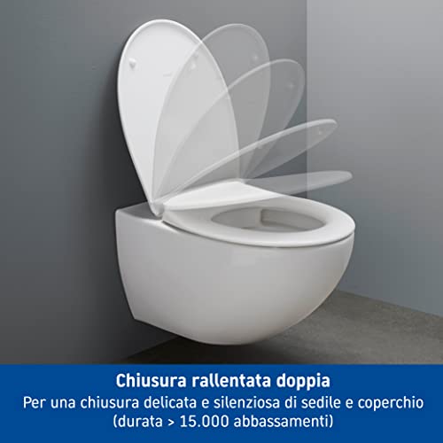 Duravit 0025790000 Universal Toilet seat with Soft Close, with Quick Release, in Oval Shape, Made in EU, urea thermoset, Stainless Steel Hinges, White