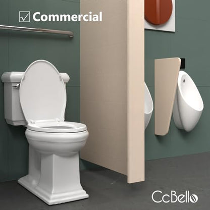 Soft Close Toilet Seat, Fit Elongated and Oval Toilets, Quick Release Hinges for Easy Clean, Two Mounting Options for Easy Installing, Heavy Duty, Never Loosen, White - size: Elongated