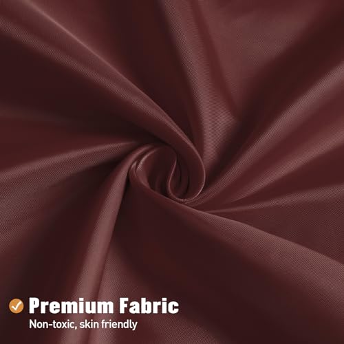 MitoVilla Stall Half Size Shower Curtain Liner, 36 x 72 Inch Fabric Bath Curtain Liner for Modern Hotel, Burgundy Shower Liners, Washable & Water Repellent - color: Fabric - Burgundy, size: 36"W x 72"L (Pack of 1)