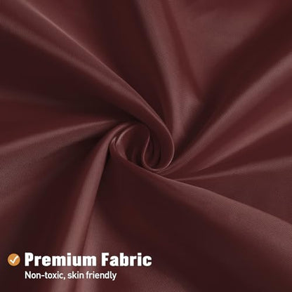 MitoVilla Stall Half Size Shower Curtain Liner, 36 x 72 Inch Fabric Bath Curtain Liner for Modern Hotel, Burgundy Shower Liners, Washable & Water Repellent - color: Fabric - Burgundy, size: 36"W x 72"L (Pack of 1)