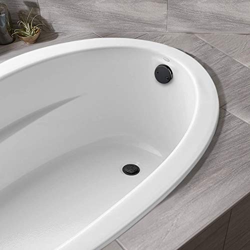Tip-Toe Bathtub Drains Trim Set with Two-Hole Overflow Faceplate, Replacement Bath Drain Trim Kit with 2-Hole Overflow Faceplate and Universal Fine/Coarse Thread (MATT Black) - color: Matt Black