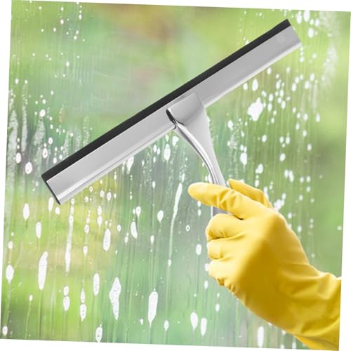 CALLARON Shower Squeegee with Hook Holder Stainless Steel Wiper for Bathroom and Glass Doors Streak-Free Scraper for Mirrors Tiles and Windows