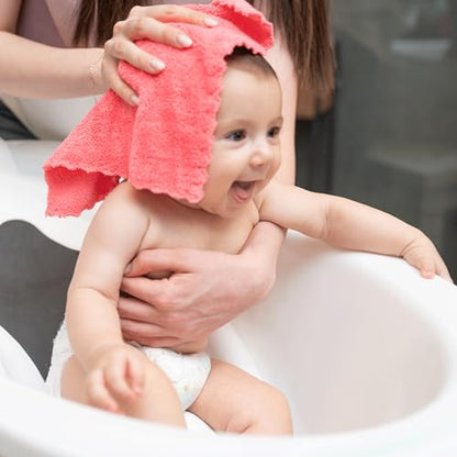 Slick- Baby Washcloths, 12 Pack, 10"x10", Microfiber Coral Fleece Baby Towels, Soft & Highly Absorbent Wash Cloths for Newborns, Infants and Toddlers, Gentle on Delicate Skin for Face, Hands and Body