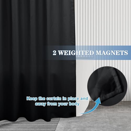 Nasitos Fabric Shower Curtain Liners with Magnets 2 Pack 70X72 Inch White | Washable & Water Resistant Lighweight Cloth Shower Liner for Bathroom, Soft Hotel Quality, Standard Size - color: Black, size: 72"W x 84"L (Pack of 2)
