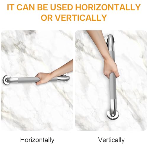 Grab Bars for Shower, 16 Inch Anti Slip Shower Handles for Senior, Safety Bathroom Shower Grab Bar, 304 Stainless Steel Handicap Grab Bars, Elderly Bathtub and Toilet Assist