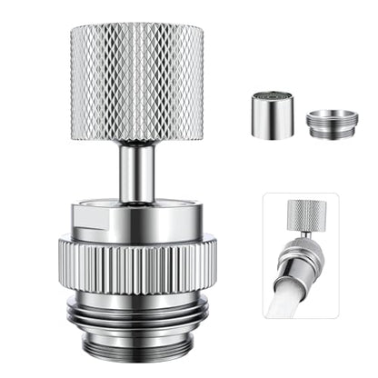 360° Multi Thread Swivel Garden Hose Adapter with Aerator (Chrome) | Faucet to Hose Adapter, Male to Female Sink Adapter for Bathroom, Kitchen, Garden - color: Faucet Hose Adapter-E