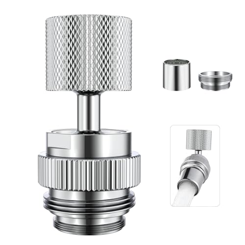 360° Multi Thread Swivel Garden Hose Adapter with Aerator (Chrome) | Faucet to Hose Adapter, Male to Female Sink Adapter for Bathroom, Kitchen, Garden - color: Faucet Hose Adapter-E