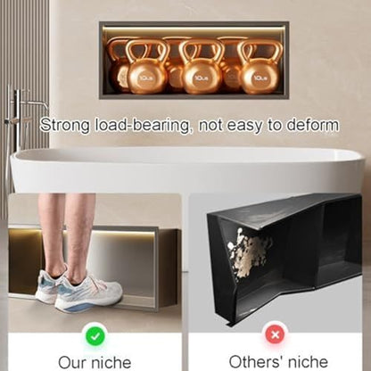 No Tile Required Shelf Stainless Steel Shower Niche Recessed Single Shelf Wall Insert Built-in Bathroom Shower Caddy