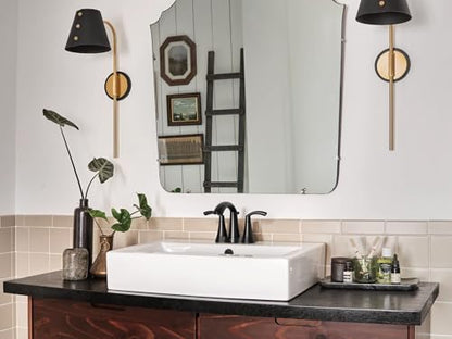 Moen 6172BL Glyde Two-Handle High Arc Centerset Bathroom Faucet, Matte Black