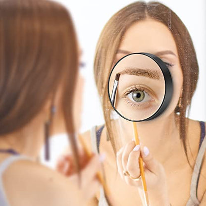 MIYADIVA 40X Magnifying Mirror, 3.5 Inch Round Compact Mirror with Suction Cup, Stainless Steel Tweezers, Perfect for Makeup, Eyebrows, Beards, Travel - color: Black-40x