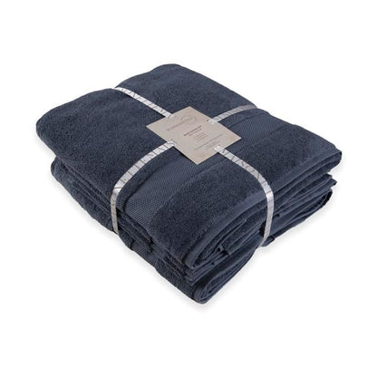Maisonette Elegance 100% Organic Cotton Turkish Bathroom Towels Set, Ideal Quick Dry Luxury Washcloths, Hand & Large Luxury Bath Towels for Shower (6 Pack), Dark Blue (Mineral) - color: Mineral, style: Bath Towel Set - 6 Piece