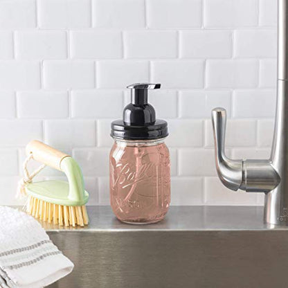 Mason Jar Foaming Soap Dispenser - Black - with 16 Ounce Ball Mason Jar - One Pack! - color: Ball Jar, Black, size: 1 Pack