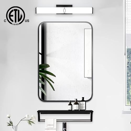 24 Inch Bathroom Vanity Light 2500LM, 5700K Daylight White Modern Bathroom Light Dimmable, AC 120V 25W Matte Black LED Vanity Lighting Fixtures Wall Sconce ETL Certified, 1Pack - color: Matte Black-5700K, size: 24 INCH