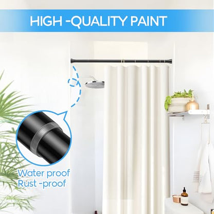 Tension Curtain Rod Black Tension Rod 2pcs Spring Curtain Rod Non Slip Tension Rods For Windows 28 to 48 Inch No Drilling Adjustable Tension Rods of Curtain Window Closet Kitchen Wardrobe - color: Black, size: 28-48 inch 2pcs