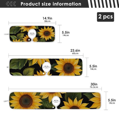 Sink Splash Guard Behind Faucet Mat for Kitchen Drain Mats Handle Drip Catcher Tray for Bathroom 15 inch Dish Drying Pad Microfiber 2Pack Sunflower Black - size: S