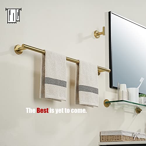 JQK Gold Toilet Paper Holder, 5 Inch Tissue Paper Dispenser, 304 Stainless Steel Thick 0.8mm Wall Mount, Brushed Brass, TPH100-BG - color: Gold, size: Bar