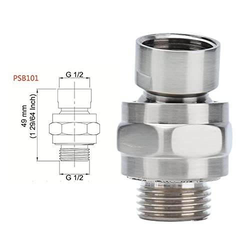 Tyenaza Shower Head Swivel Ball Adapter, G1/2 Top Shower Adapter Adjustable Copper Shower Head Holder, Adjustable Pivot Ball to Adjust Showerhead Angle
