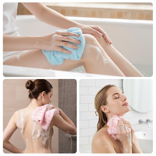 Exfoliating Washcloth, Exfoliating Towel, 4 Pcs Exfoliating Towel for Daily Skincare and Travel Use, with Properties, Shower