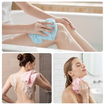 Exfoliating Washcloth, Exfoliating Towel, 4 Pcs Exfoliating Towel for Daily Skincare and Travel Use, with Properties, Shower