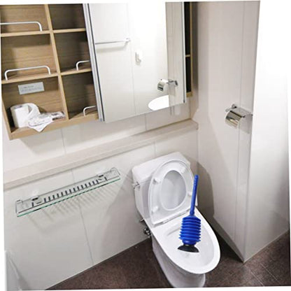 Cabilock Bathroom Plunger High Pressure Thrust Toilet Plunger Blue and Easy to Clean