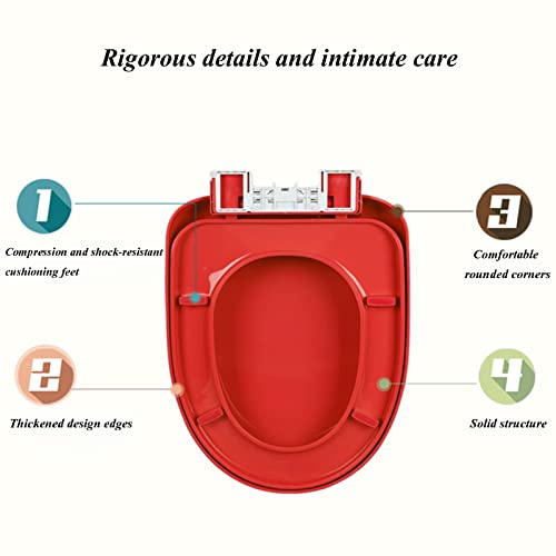 Soft-Close Elongated Toilet Seat with Quick-Release Feature, Easy-Clean Plastic Lid for Residential & Light Commercial Use - color: Green, size: OShape