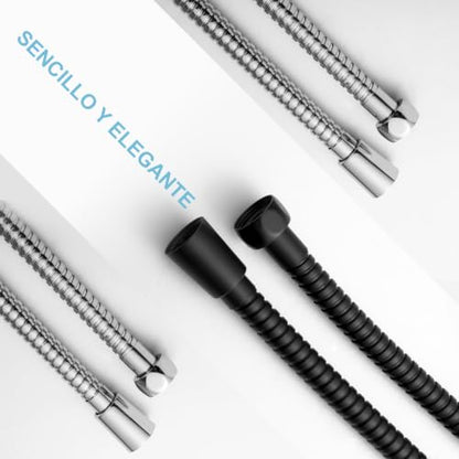 OFFO Shower Hose, Kink Free Stainless Steel Shower Hose Attachment Electroplating Handheld Shower Head Hose Flex Hoses Extension with Brass Insert & Nut for Pet Bathing Cleaning 60 in, Matte Black - color: Matte Black, size: 60 in