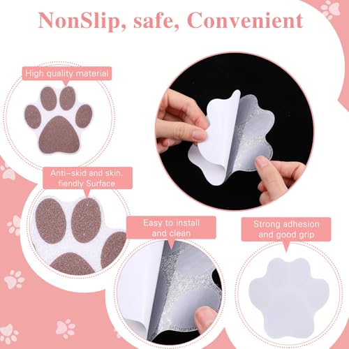 WY LIGHTING LEVEL 20pcs Safety Shower Treads Non-Slip Bathtub Stickers | Adhesive Appliques with Premium Scraper, Bathroom Tubs Shower Treads, Anti Slip Paw Floor Decals, for Bathtub, Pools, Boats