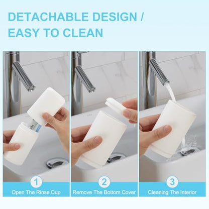 Travel Toothbrush and Toothpaste Case,Portable White Tooth Brush Holder,Large Toothbrush Container with Mouthwash Cup,2 in 1 Toothbrush Organizer for Traveling,Camping,School,Home -2PCS - color: White