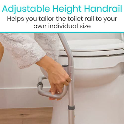 Vive Toilet Safety Rail Frame - Toilet Grab Bars for Elderly, Disabled | Assist Support Rails with Padded Handles - Stand Alone for Bathroom - Adjustable Non Slip for Adults, Seniors, Handicapped