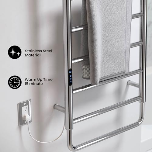 Swiss Madison Ivy 8-Bar Electric Towel Warmer Heated Towel Racks for Bathroom in Chrome - color: Chrome