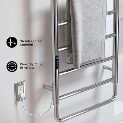Swiss Madison Ivy 8-Bar Electric Towel Warmer Heated Towel Racks for Bathroom in Chrome - color: Chrome