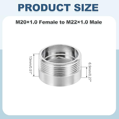 uxcell Faucet Aerator Adapter, M20 Female to M22 Male with Washer, 13mm Length - size: M20 Female to M22 Male, 13mm Length