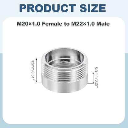 uxcell Faucet Aerator Adapter, M20 Female to M22 Male with Washer, 13mm Length - size: M20 Female to M22 Male, 13mm Length