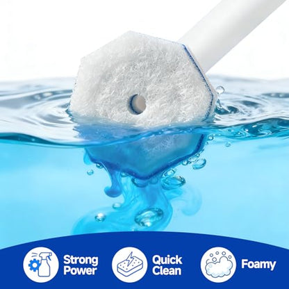 50 Count Disposable Toilet Brush, Toilet Cleaner Refills | Replacement Heads for Toilet Cleaning System,Compatible with Most Toilet Brushes