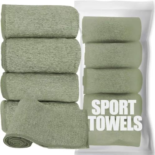 Microfiber Quick Dry Gym Towel, Lint Free Odor-Free Absorbent Fiber, Fast Drying, Men & Women Workout Gear for Body Sweat, Working Out, Towels (Army Green, 5Pack - 16 * 27Inch) - color: Army Green
