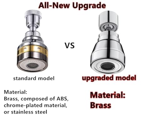 Kitchen Faucet Spray Head, Solid Brass and Stainless Steel, 360 Degree Rotatable Aerator – 3 Flow Mode Adjustable, High Pressure Booster, Anti-Splash, Water Saving Faucet Sink (All copper) - style: all copper