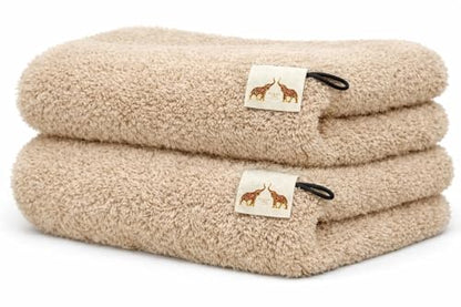 Mango Gifts 100% Cotton Hand Towels – Soft Terry Cotton with High Absorbency, Quick Dry, Lightweight and Durable, Machine Washable Towels for Bathroom, Gym and Spa, 16 x 28 Inch, Set of 2, Beige - color: Beige