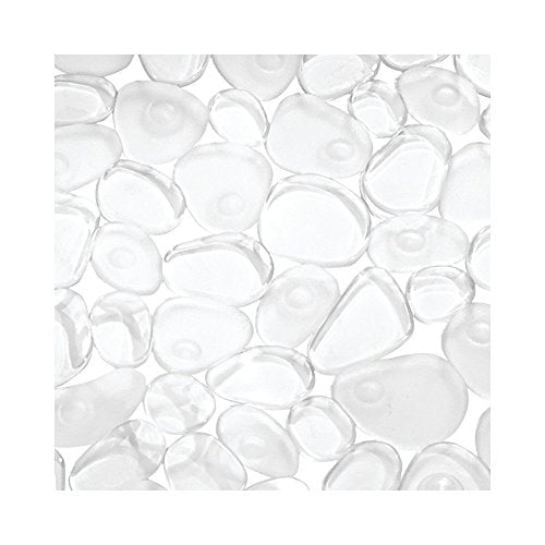 iDesign Pebblz Suction Non-Slip Bath Mat, Clear, 13.75" x 26.5" | For Shower, Bathtub and Stall - color: Clear