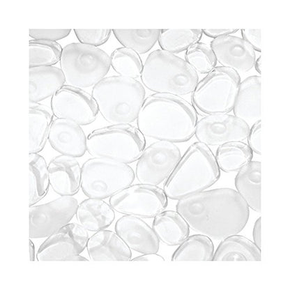 iDesign Pebblz Suction Non-Slip Bath Mat, Clear, 13.75" x 26.5" | For Shower, Bathtub and Stall - color: Clear