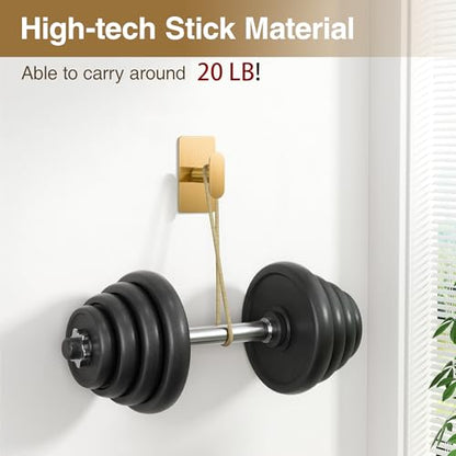 pickpiff Adhesive Towel Hooks: 20LB Extra Strong Wall Hanger, Gold 4 Pack - color: Glod, size: 4 Pack
